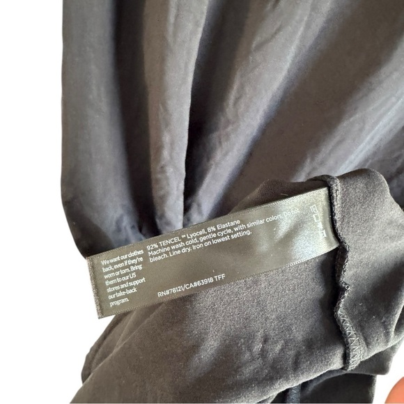 Eileen Fisher Stretch Jersey Knit V-Neck Tank Midi Dress Medium Black - Picture 9 of 11